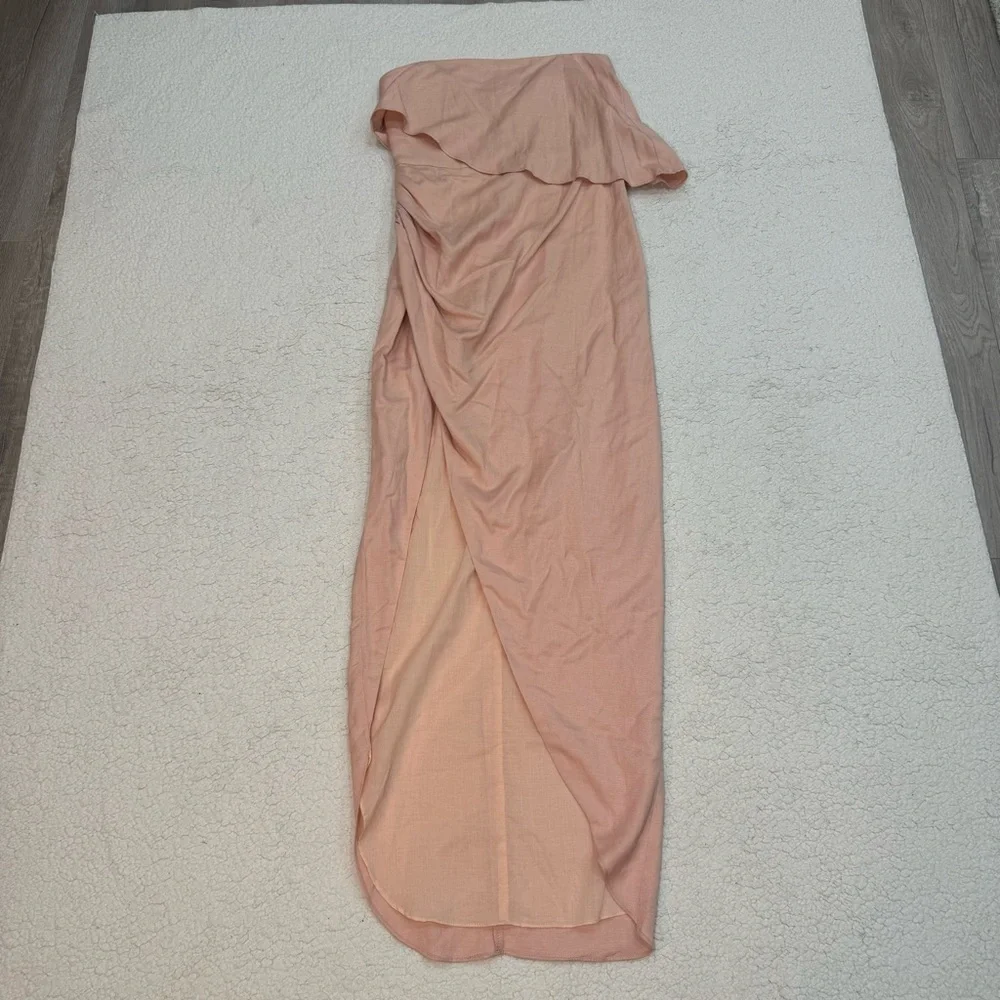 Rumer The Label Revolve Cascade Pink Midi Linen Blend Dress Size XS Retails $349 - Picture 5 of 13